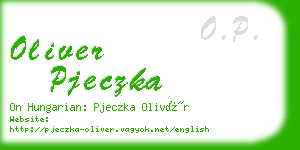 oliver pjeczka business card